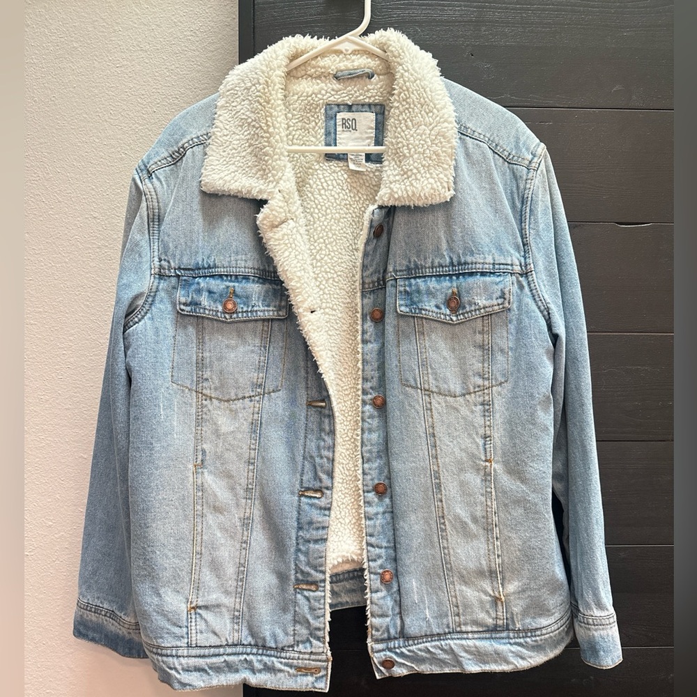 RSQ Sherpa Lined Denim Jacket size XL